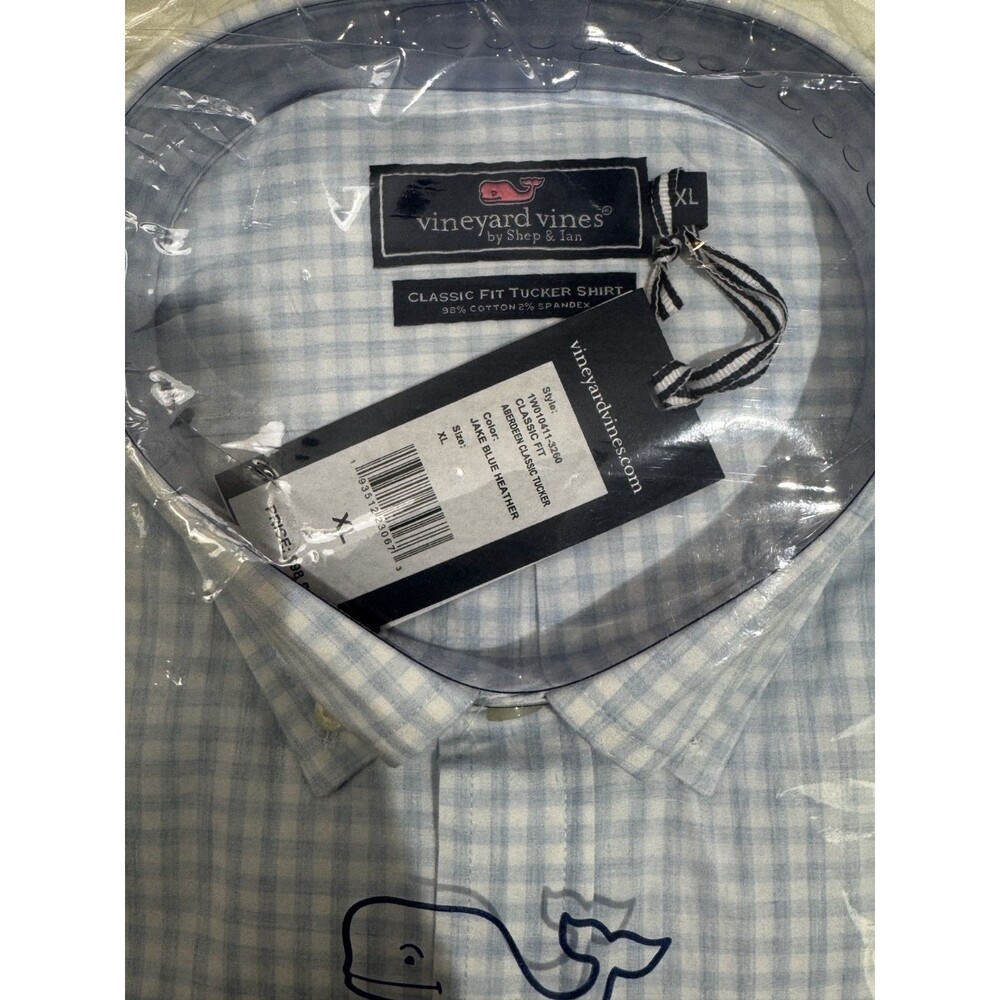 Vineyard Vines Mens Classic Fit Dress Shirt Blue Heather XL NWT Aberdeen - Picture 2 of 4
